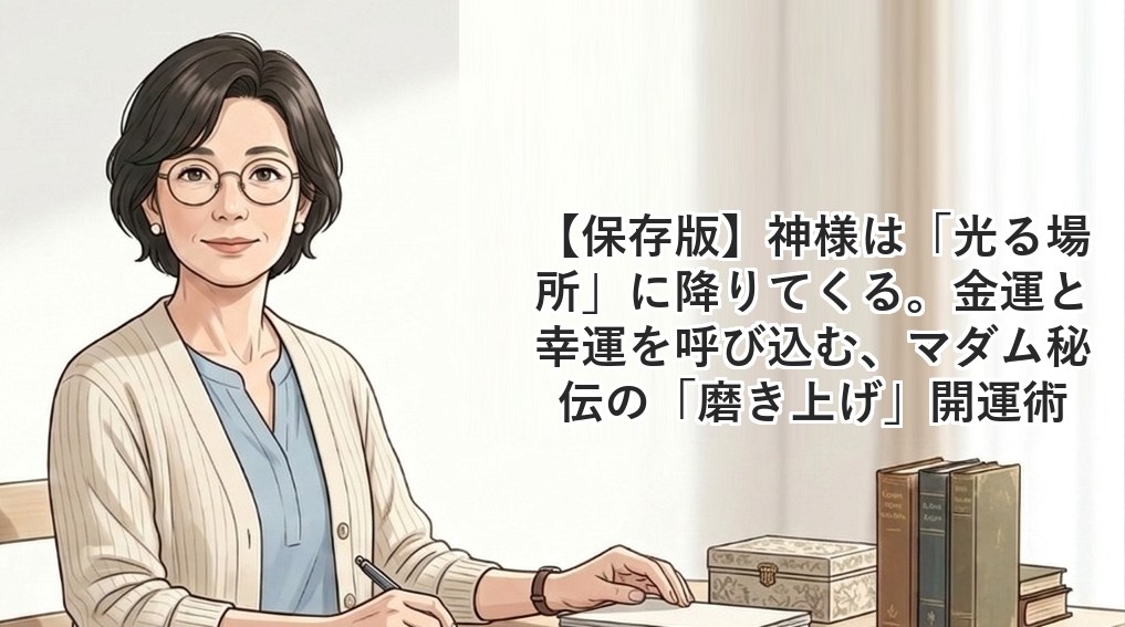 【保存版】神様は「光る場所」に降りてくる。金運と幸運を呼び込む、マダム秘伝の「磨き上げ」開運術