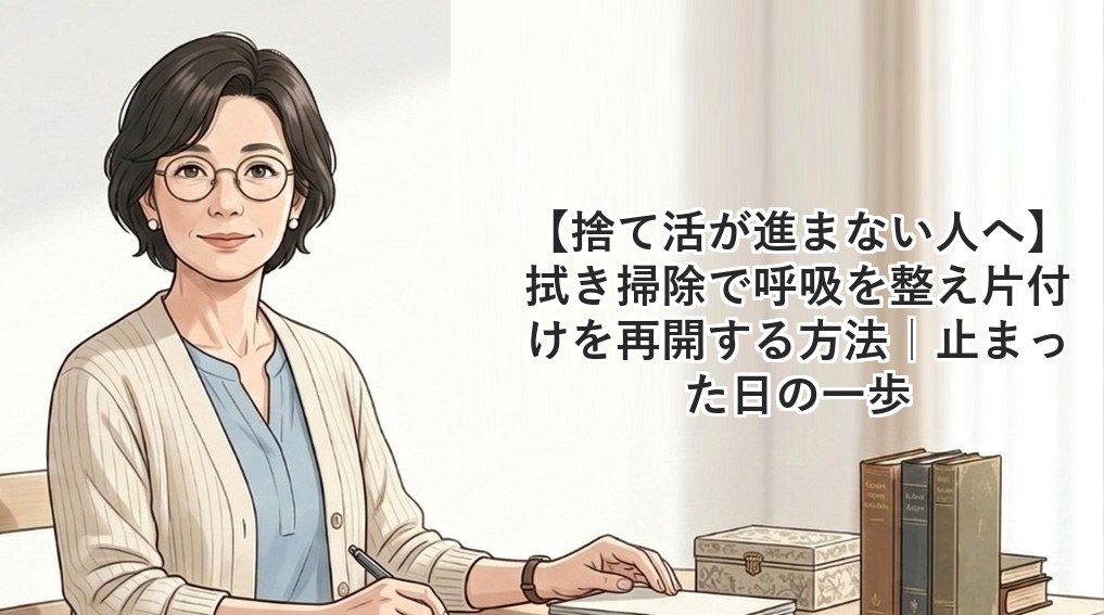 【捨て活が進まない人へ】拭き掃除で呼吸を整え片付けを再開する方法｜止まった日の一歩